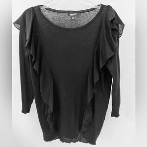 DKNY silk and cashmere black top